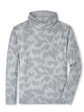 NWOT Peter Millar Men's Gale Grey Aurora Windowpane Camo Performance Hoodie